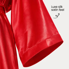 La Joie short satin luxury gown