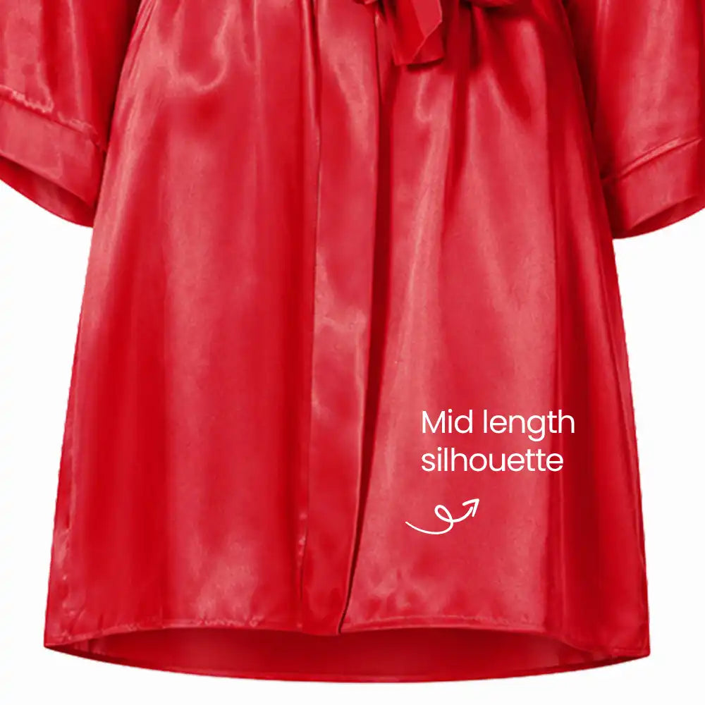 La Joie short satin luxury gown
