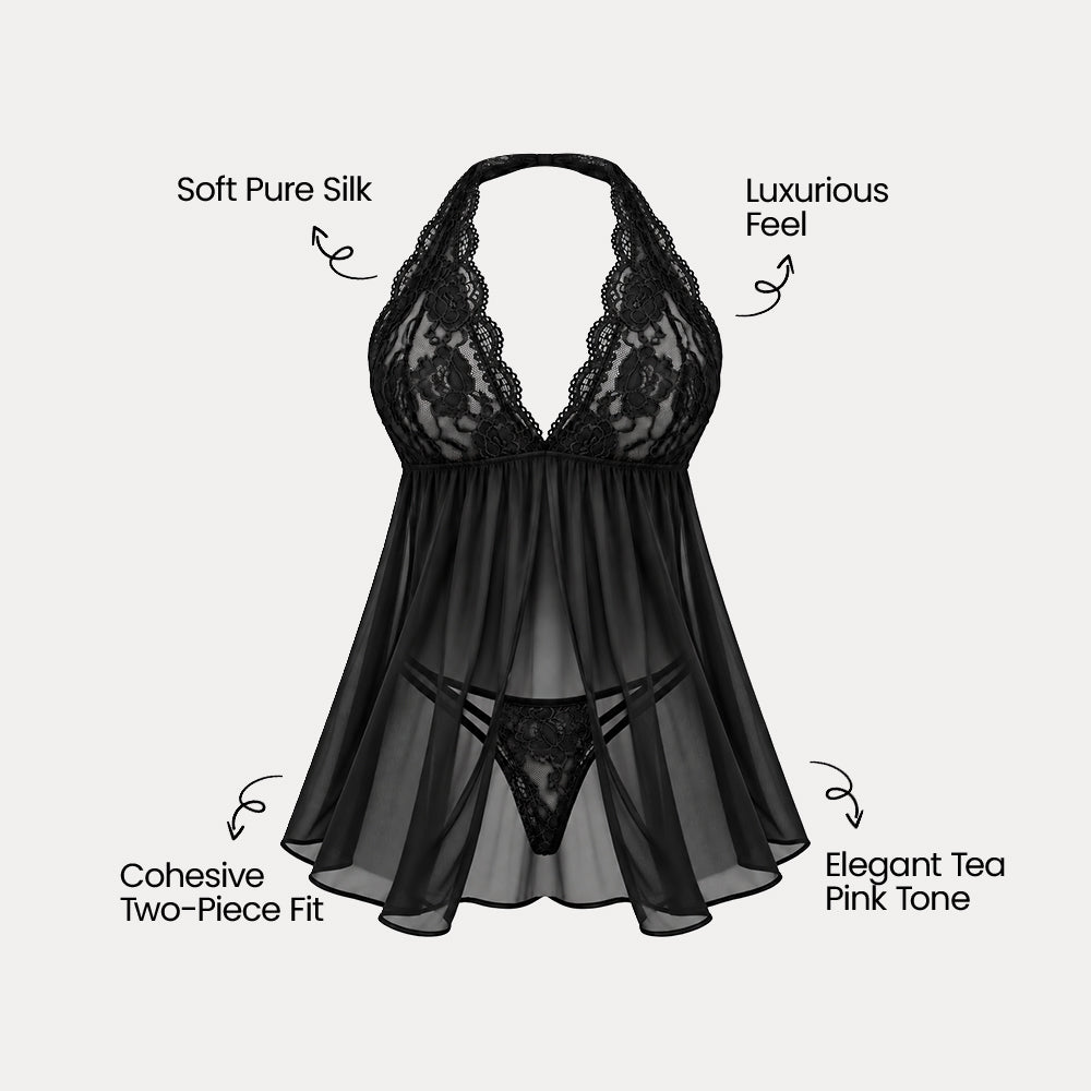 Lace Nightgown purple, black